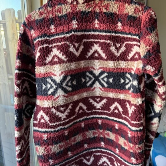 Wrangler Retro Sherpa size small, maroon cream, pink and navy blue - Picture 2 of 4